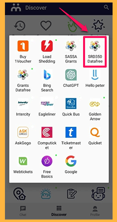 SRD section in Discover tab on Moya App